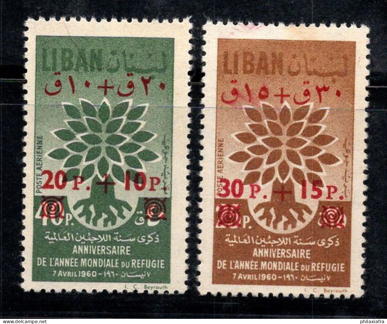 Liban 1960 Mi. 693-694 Neuf ** 100% Année Mondiale Des Réfugiés - Lebanon