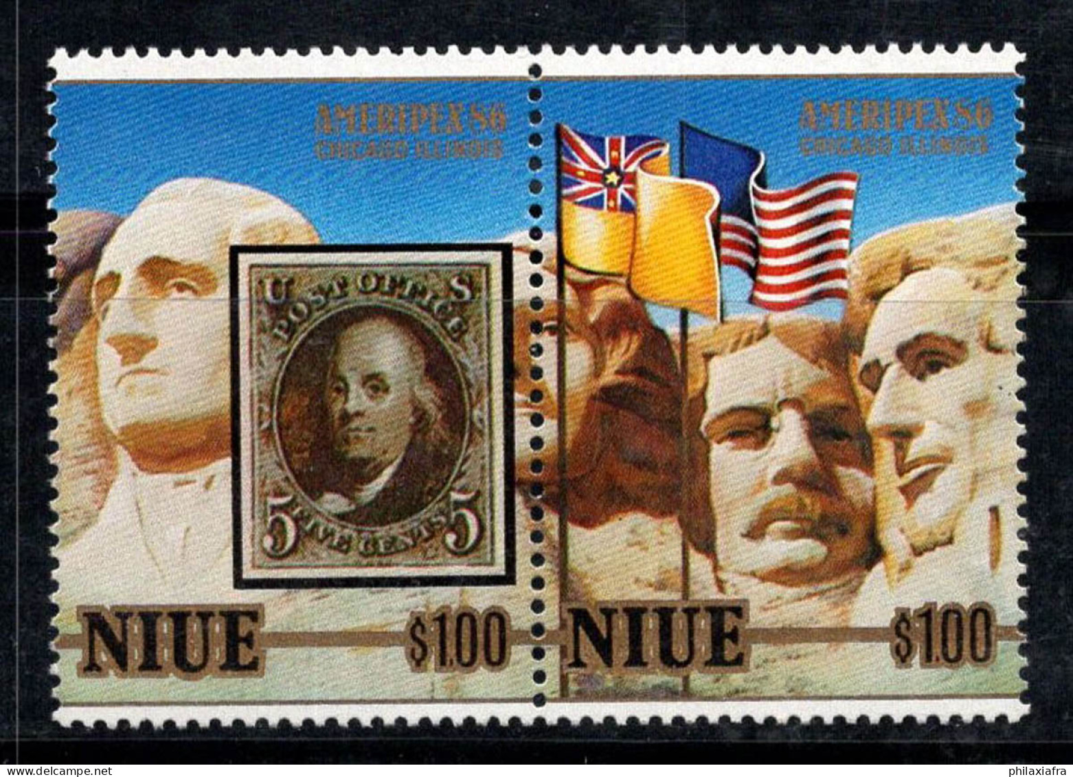 Nioué 1986 Mi. 665-666 Neuf ** 100% AMERIPEX, Exposition De Timbres - Niue