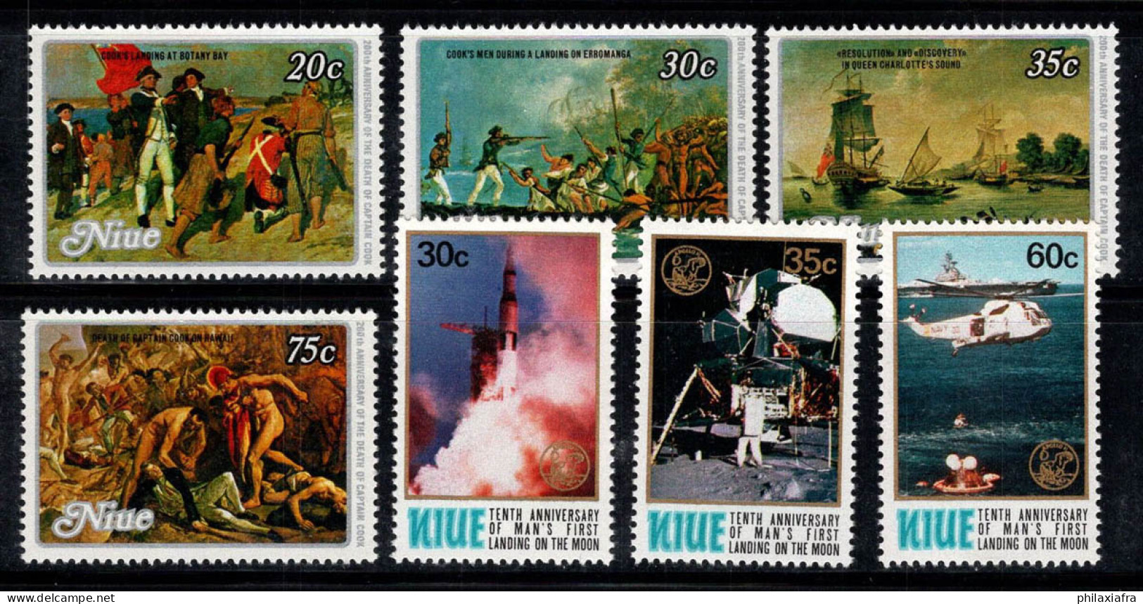 Nioué 1979 Mi. 256-262 Neuf ** 100% James Cook, Espace, Lune - Niue