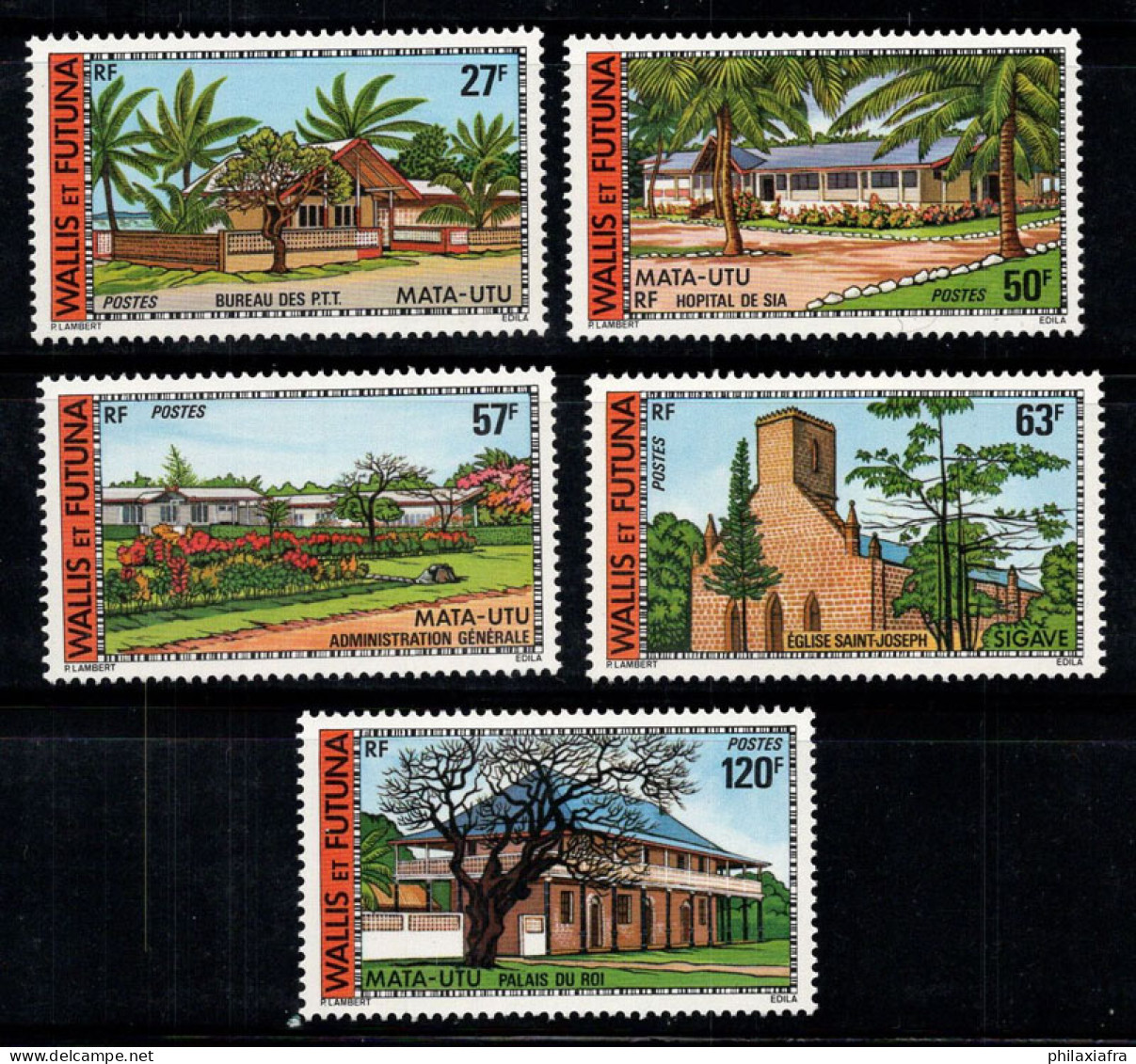 Wallis Et Futuna 1977 Mi. 292-296 Sans Gomme 100% Bâtiments, Vues - Nuevos