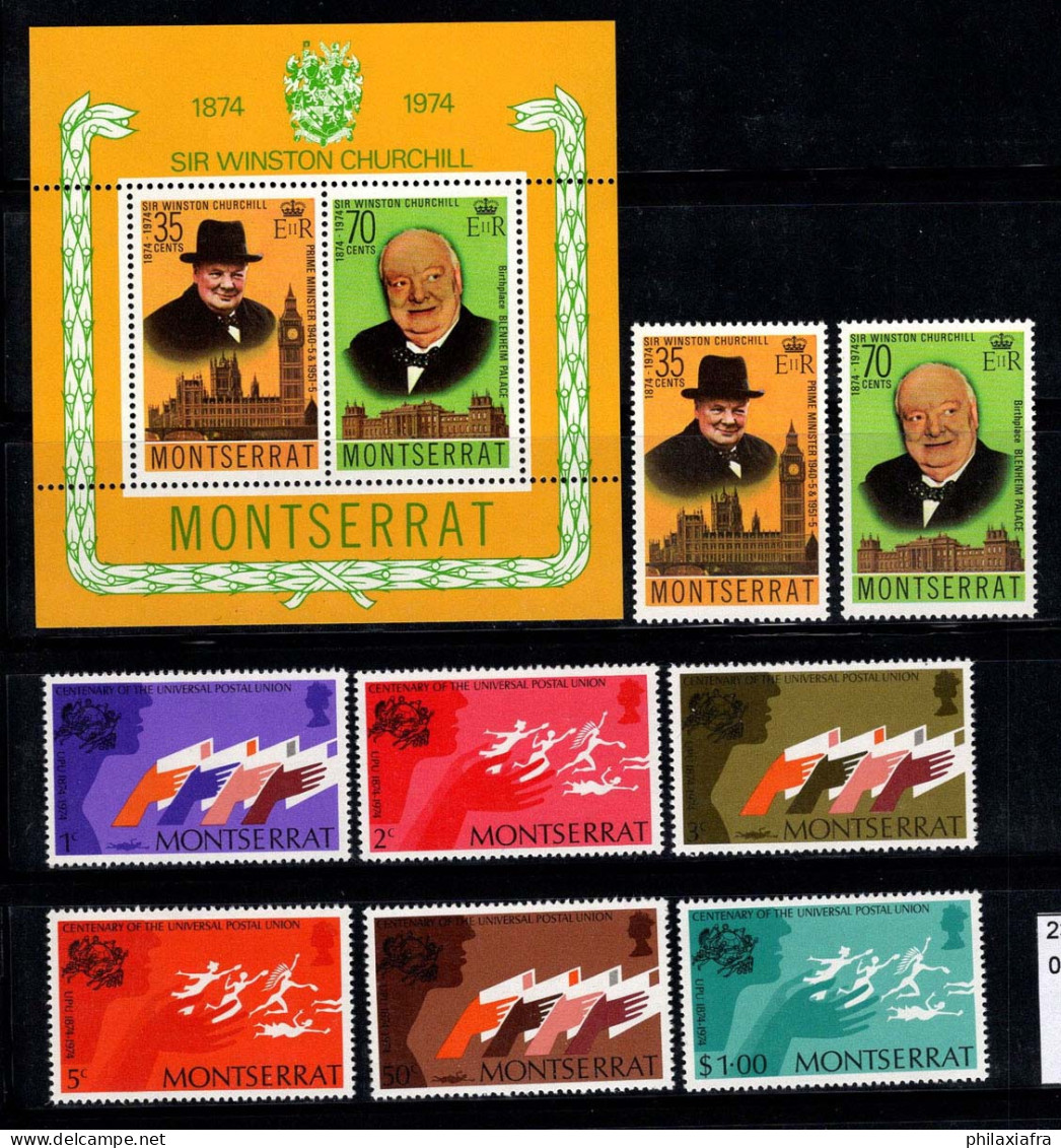 Montserrat 1974 Mi. Bl. 5, 305, 317 Bloc Feuillet 100% Neuf ** UPU, Churchill - Montserrat