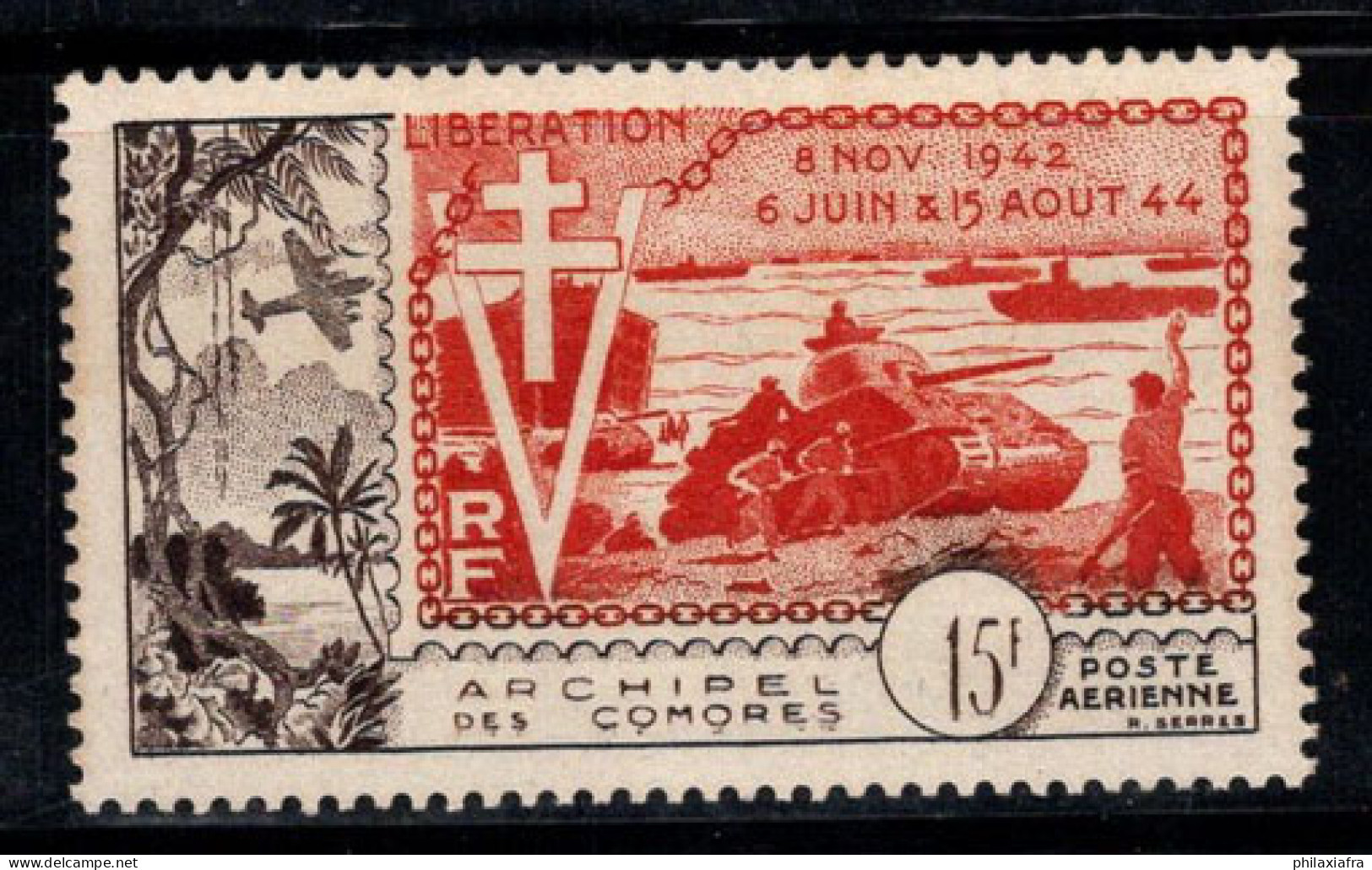 Comores 1954 Yv. 4 Neuf * MH 100% Anniversaire De La Libération - 1954 10e Anniversaire De La Libération