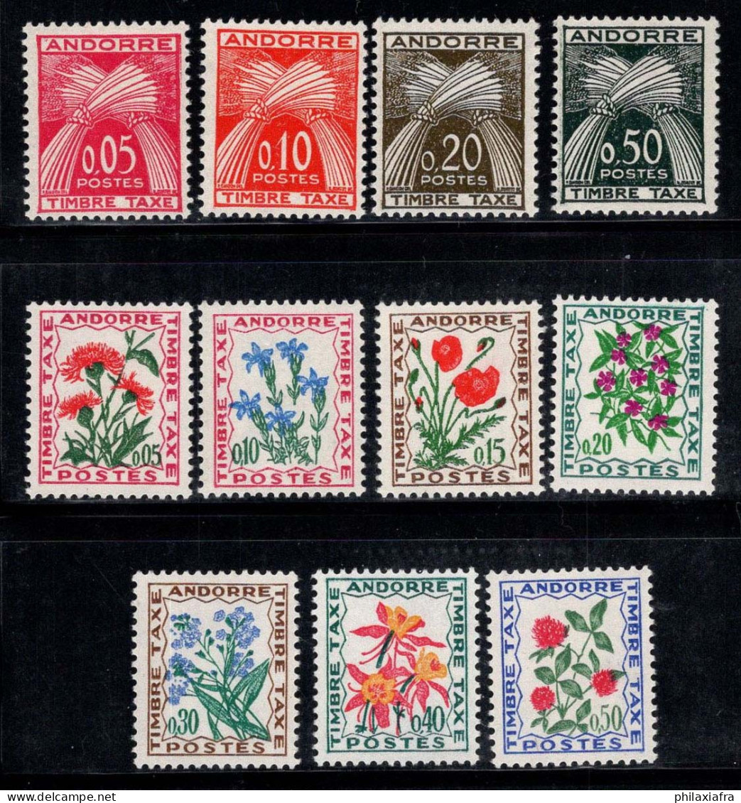 Andorre Français 1961-64 Yv. 42-45, 46-52 Neuf ** 100% Trèfle Timbre-taxe - Neufs