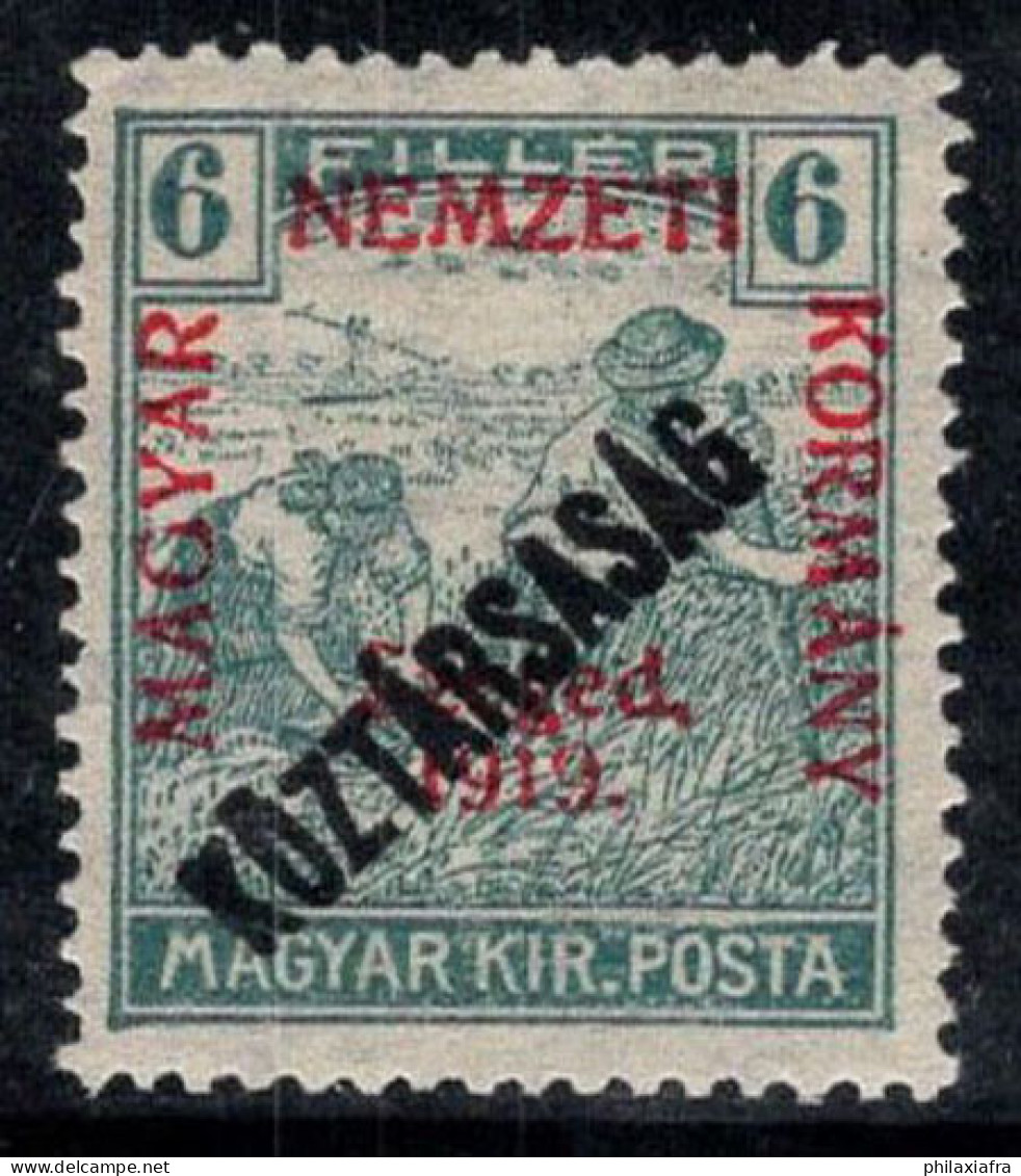 Hongrie, Szeged 1919 Mi. 30 Neuf * MH 100% 6 F, Nemzeti Surimprimé - Local Post Stamps