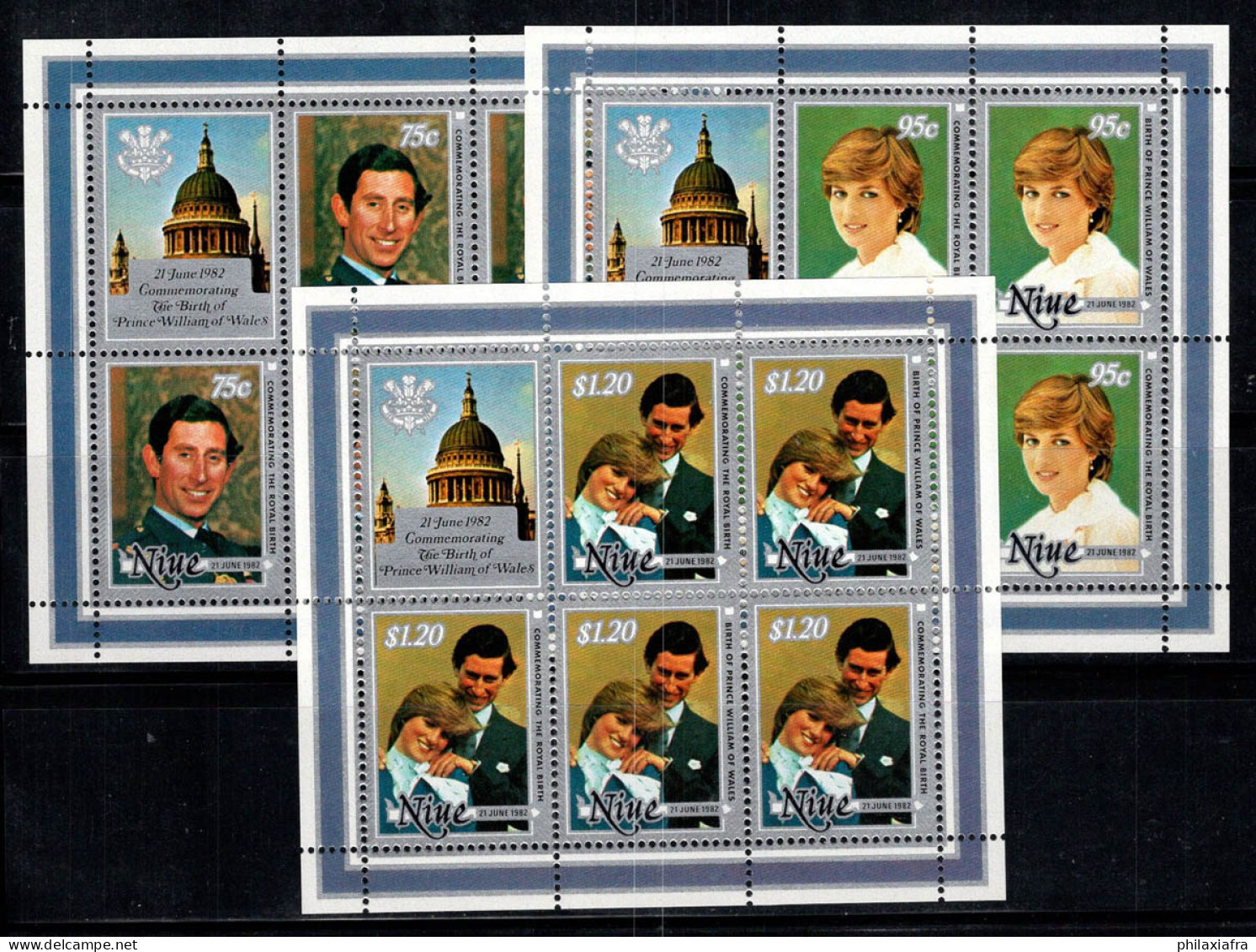 Nioué 1982 Mi. 462-467 Mini Feuille 100% Neuf ** Diana, Prince Charles - Niue