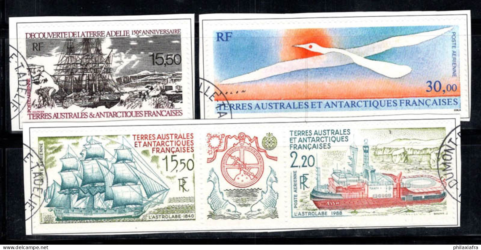 Territoire Antarctique TAAF Français 1990 Mi. 267-70 Oblitéré 100% Poste Aérienne Navires,Oiseau - Gebruikt