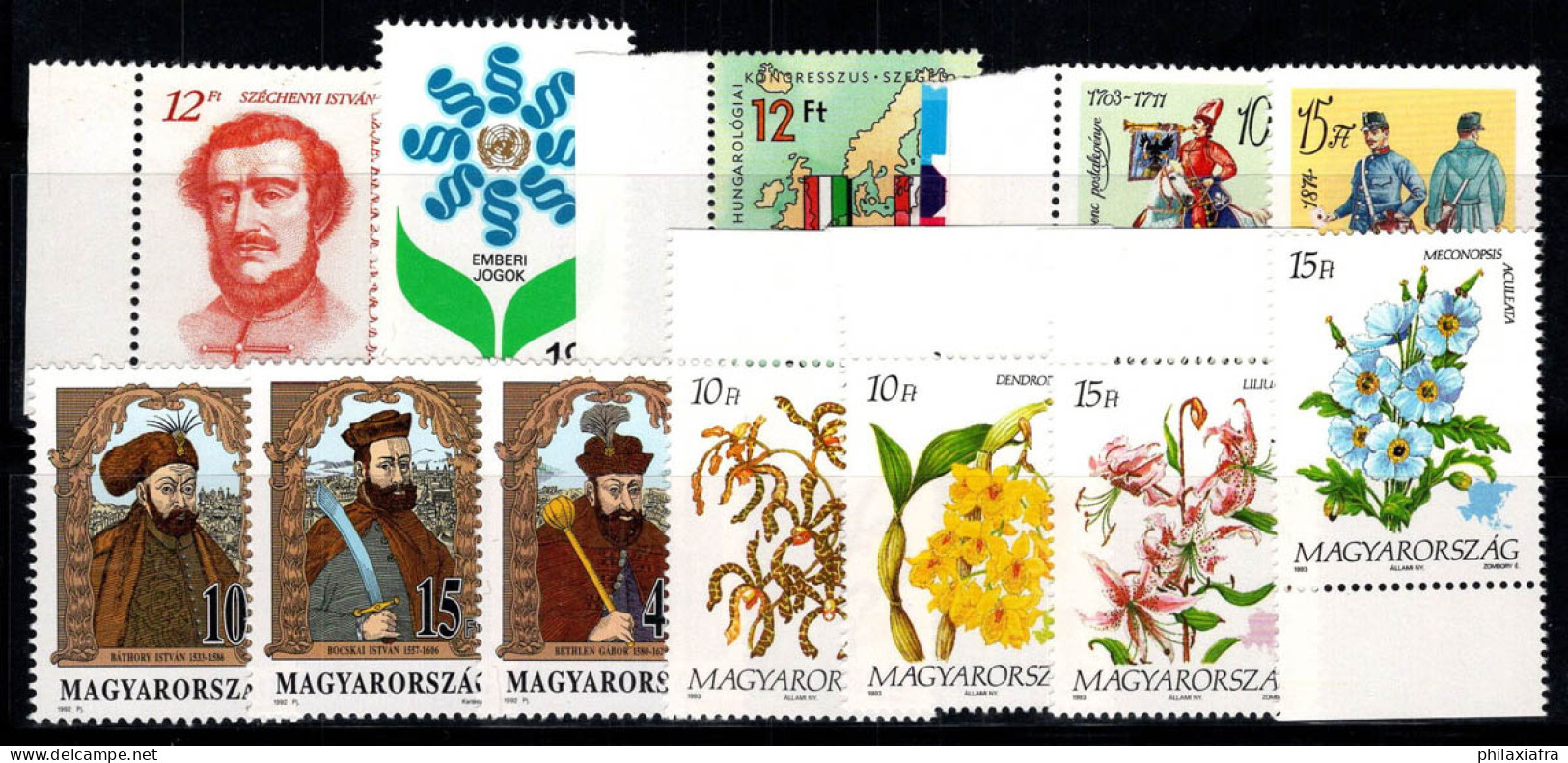 Hongrie 1991-92 Neuf ** 100% Princes De Transylvanie,Fleurs,Uniformes - Nuevos