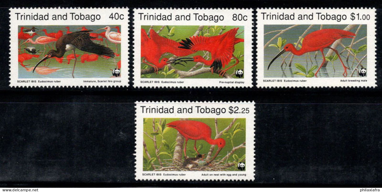 Trinité-et-Tobago 1990 Mi. 596-99 Neuf ** 100% Ibis Rouge,Oiseau - Trinidad & Tobago (1962-...)