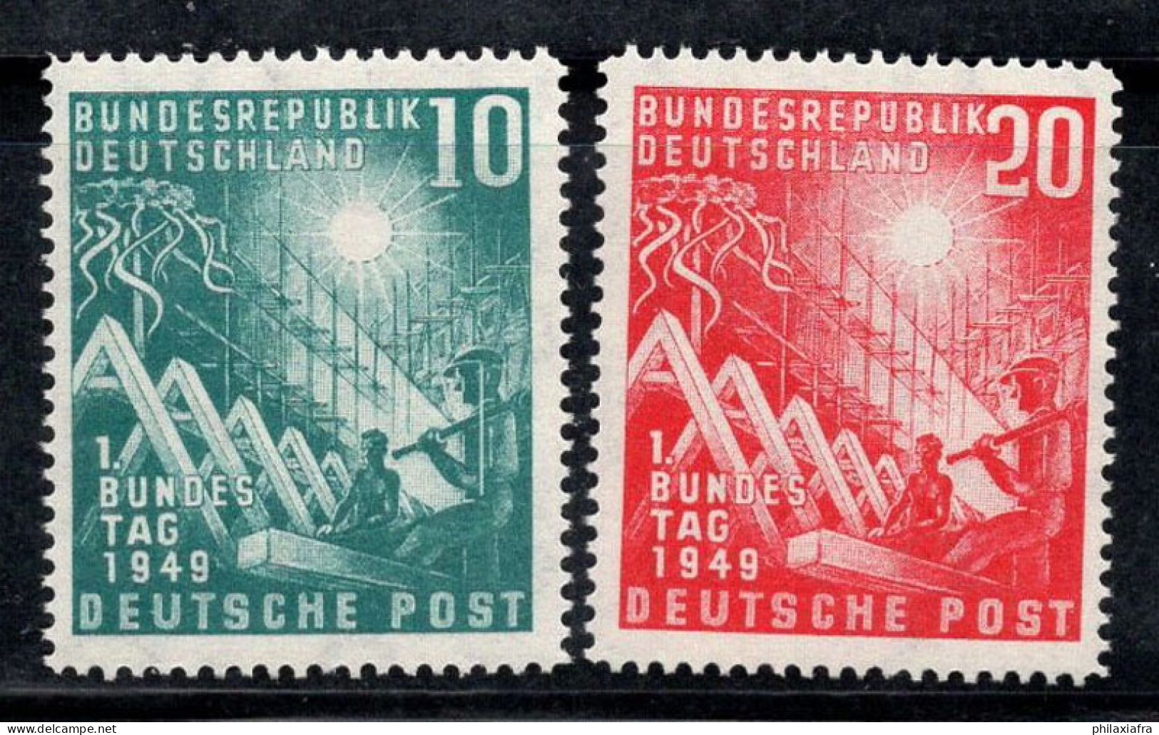 Allemagne Bund 1949 Mi. 111-112 Neuf ** 100% Parlement Signé - Ungebraucht