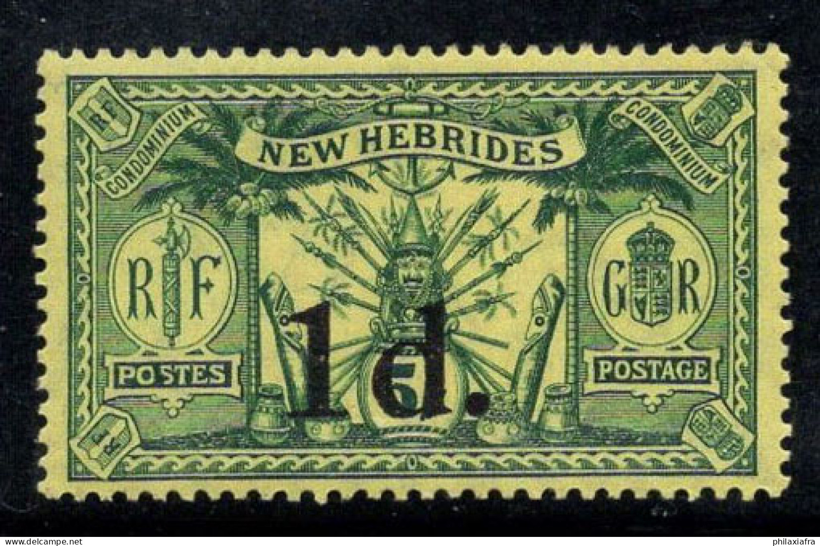 Nouvelles-Hébrides 1920 Mi. 59 Neuf * MH 100% Surimprimé 1 J Sur 5 - Unused Stamps