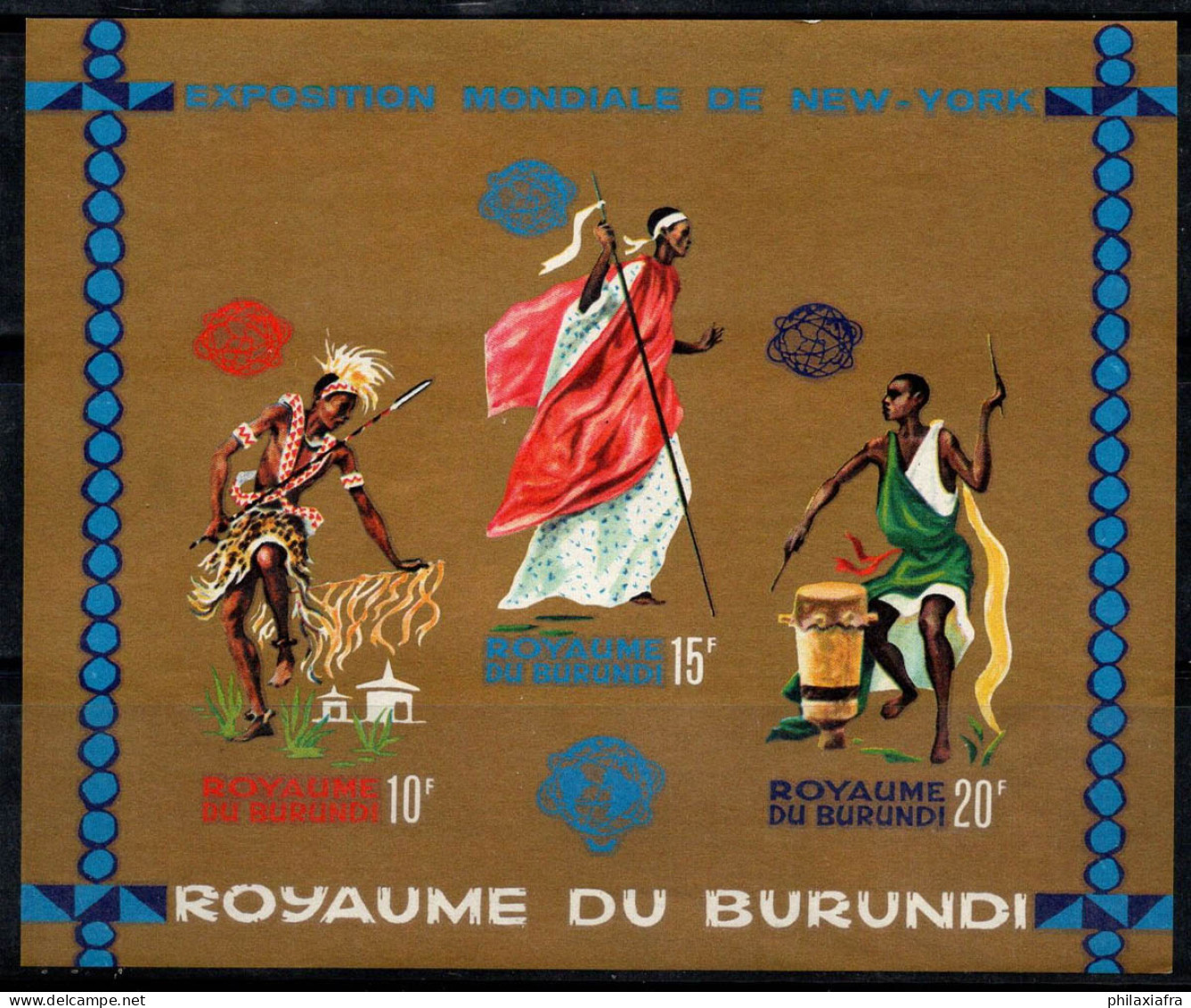 Burundi 1964 Mi. Bl.4 B Bloc Feuillet 100% Neuf ** Burundais Dansant,10 Fr... - Unused Stamps