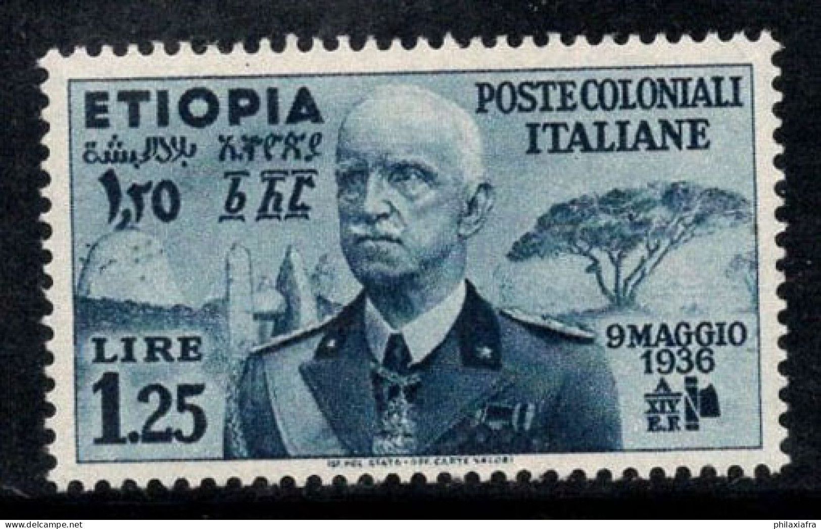 Éthiopie 1936 Sass. 7 Neuf ** 100% 1.25 Lire, V.Emanuele III - Ethiopie