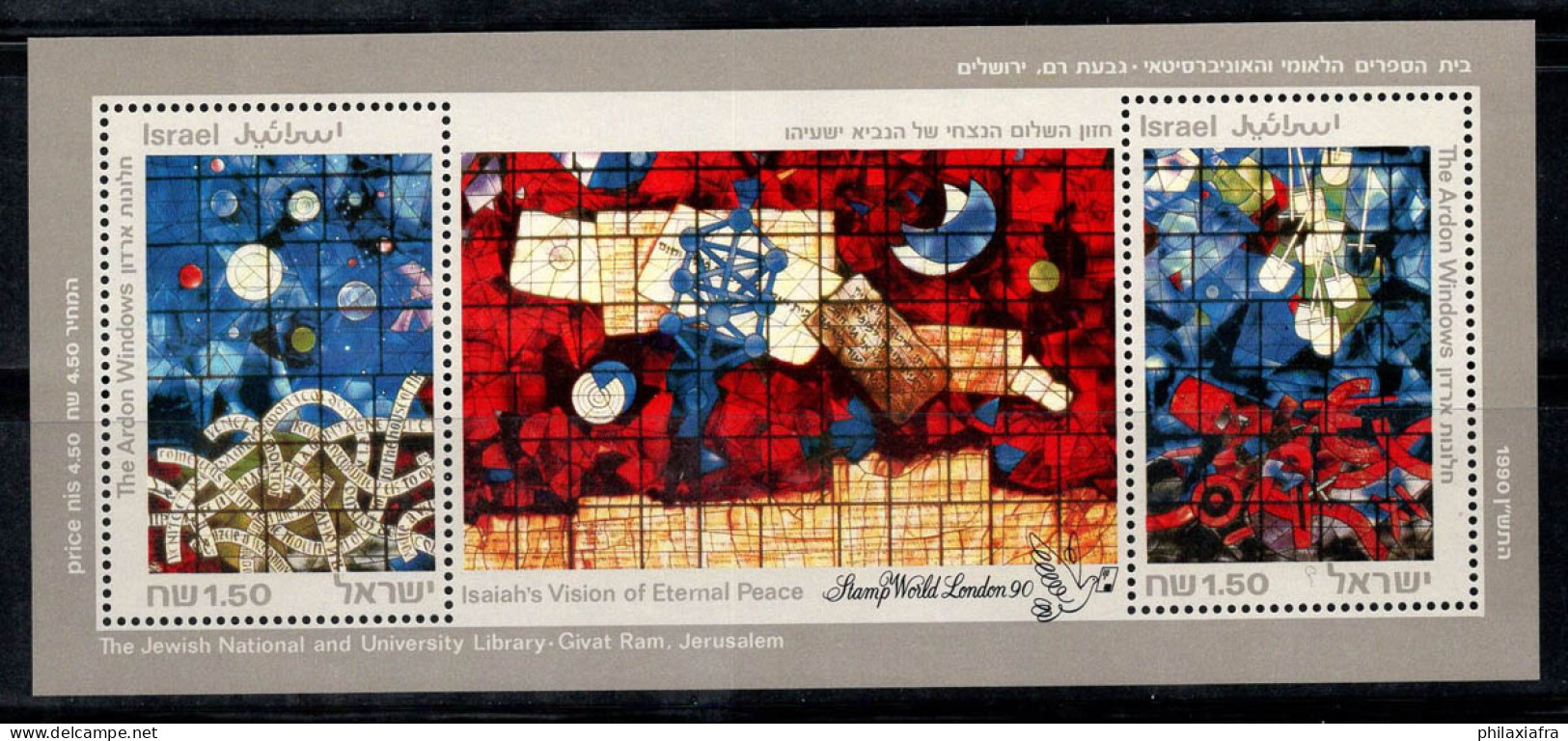 Israël 1990 Mi. Bl. 41 Bloc Feuillet 100% Neuf ** World London, Stamps Exhibition - Hojas Y Bloques