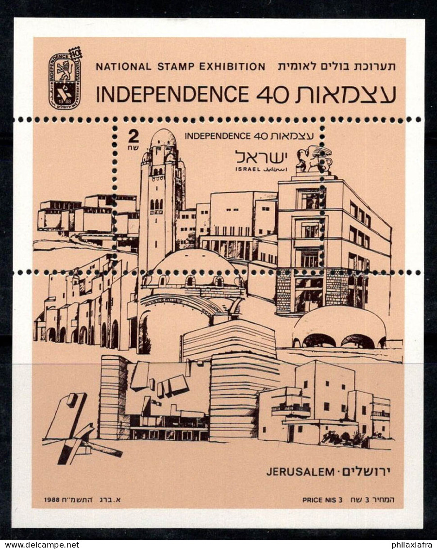 Israël 1988 Mi. Bl. 37 Bloc Feuillet 100% Neuf ** INDEPENENCE, Exposition - Hojas Y Bloques