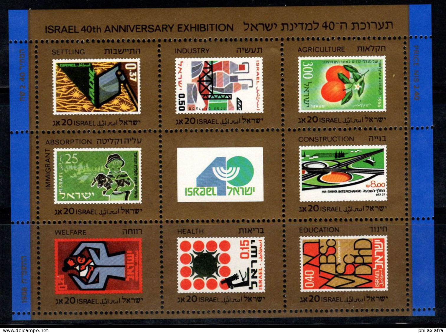 Israël 1988 Mi. Bl. 38 Bloc Feuillet 100% Neuf ** Exposition - Hojas Y Bloques