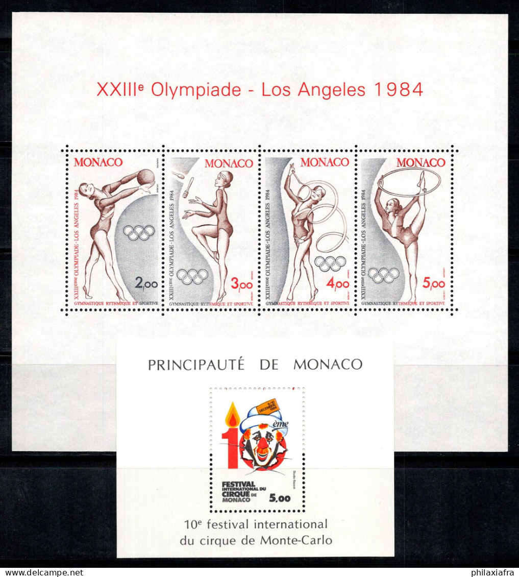 Monaco 1984 Mi. Bl.25,27 Bloc Feuillet 100% Neuf ** Jeux Olympiques,Cirque Monte-Carlo - Autres & Non Classés