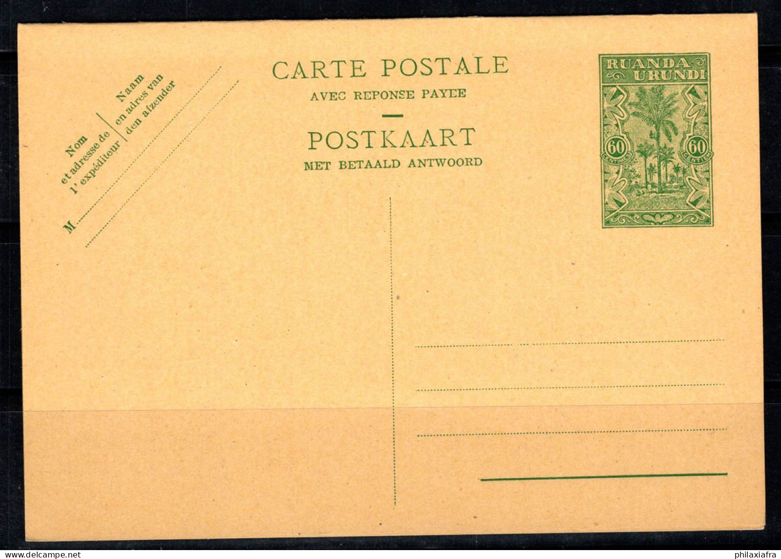 Rwanda-Urundi 1932-1948 Entiers Postaux 100% 1951, 60 C Neuve - Enteros Postales