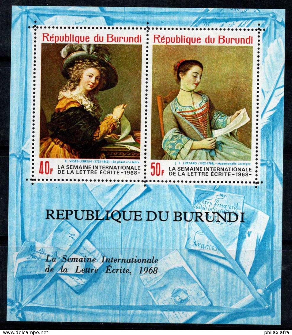 Burundi 1968 Mi. Bl.28 A Bloc Feuillet 100% Neuf ** La Lettre, Peintures - Unused Stamps