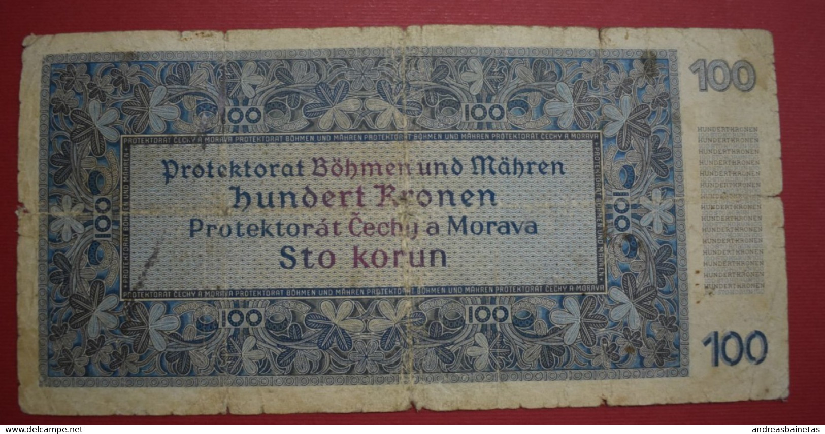 Banknotes Czech Republic  Bohemia And Moravia 100 Korun P# 6 - Tchéquie
