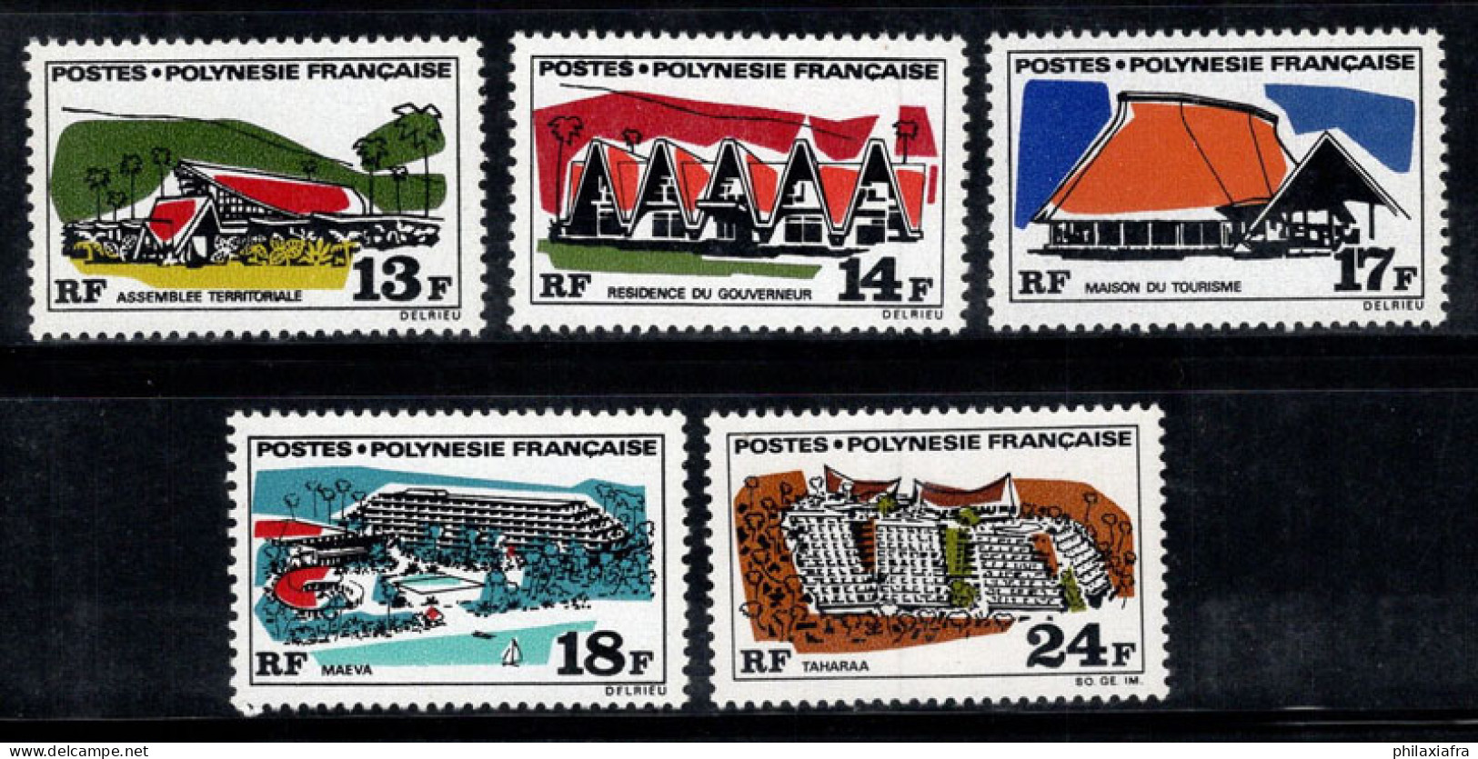 Polynésie Française 1970 Yv. 72-76 Neuf ** 100% Bâtiments - Neufs