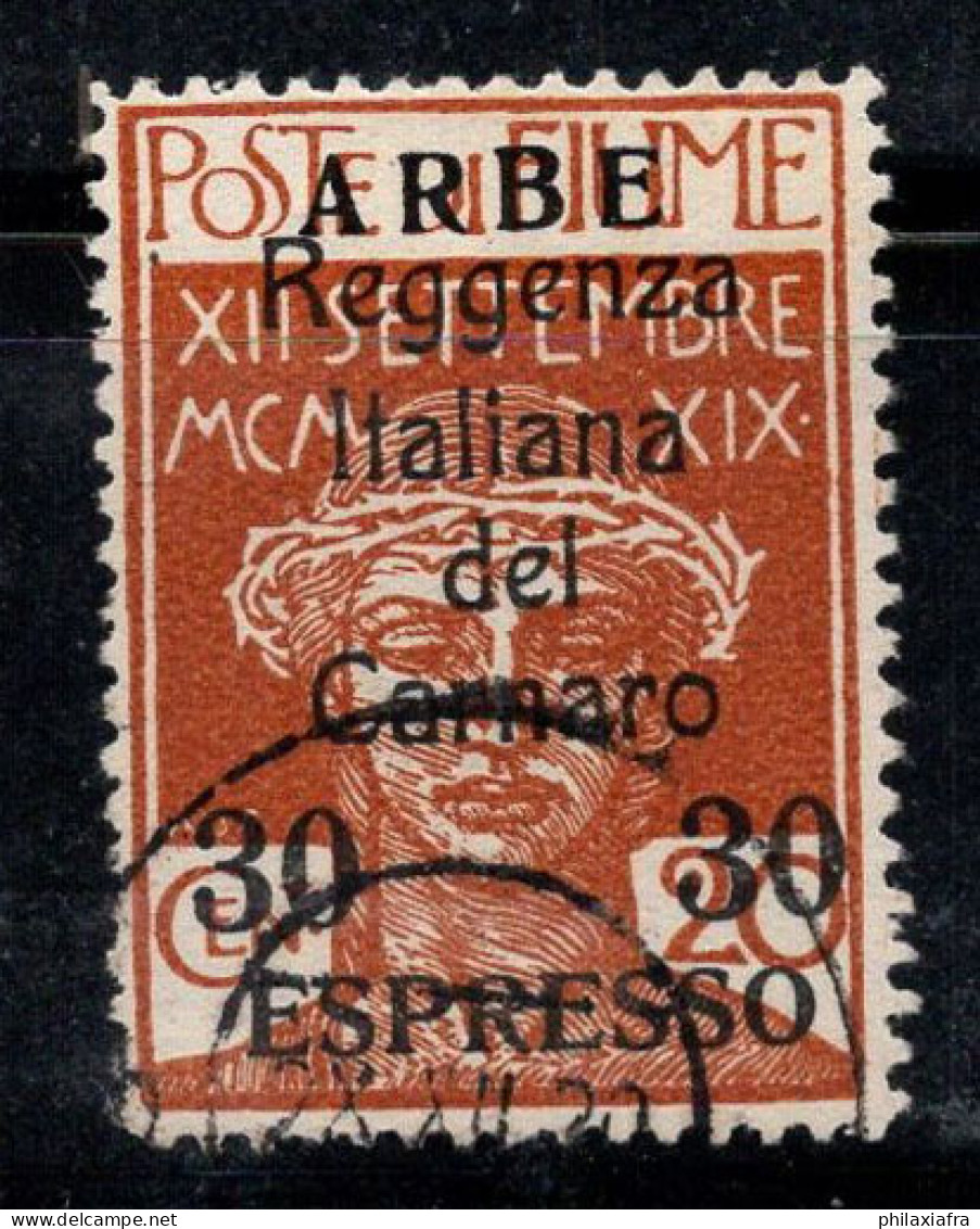 Arbe 1920 Sass. 1 Oblitéré 100% 30 Sur 20 C, Régence Italienne - Arbe & Veglia