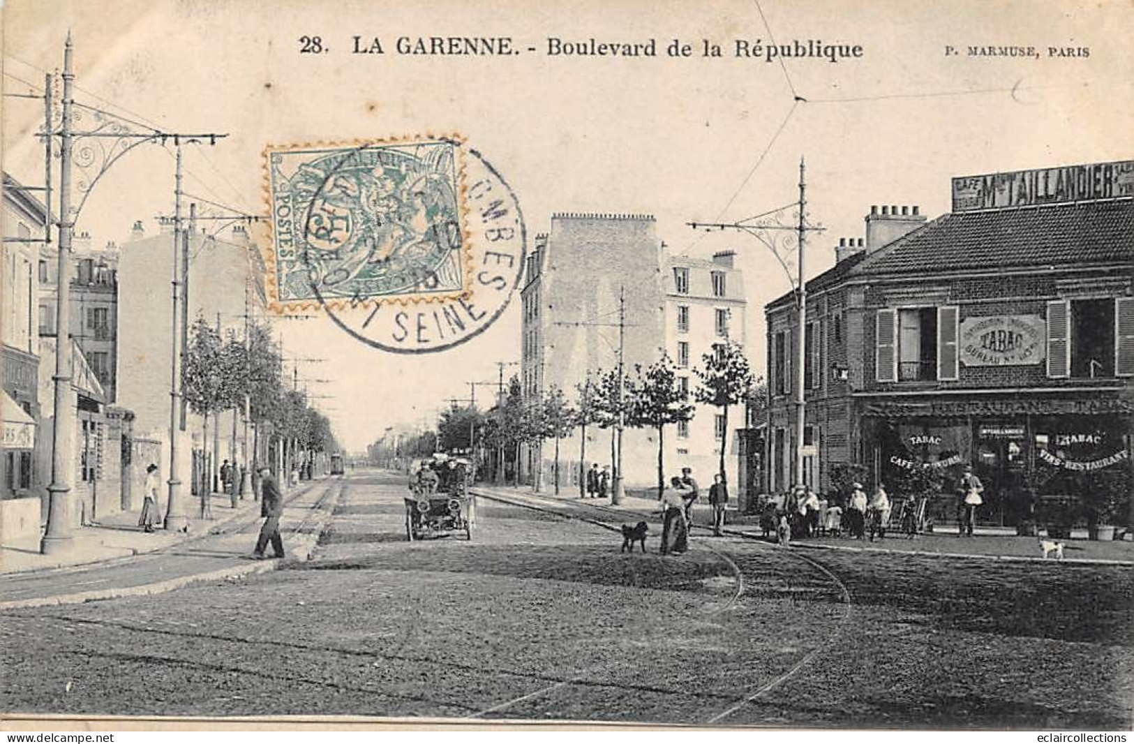 La Garenne Colombes         92       Boulevard De République  . Café Tailliandier      N° 28   (Voir Scan) - La Garenne Colombes