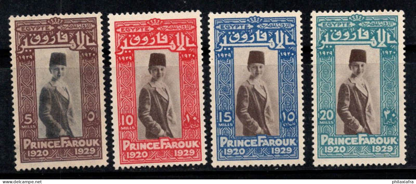 Égypte 1929 Mi. 148-151 Neuf ** 100% Prince Farouk - Marron - Unused Stamps