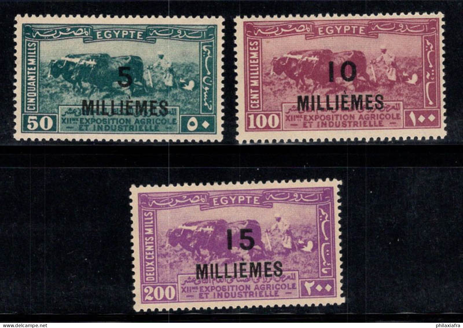 Égypte 1926 Mi. 105-107 Neuf ** 40% Surimprimé Millièmes - Neufs