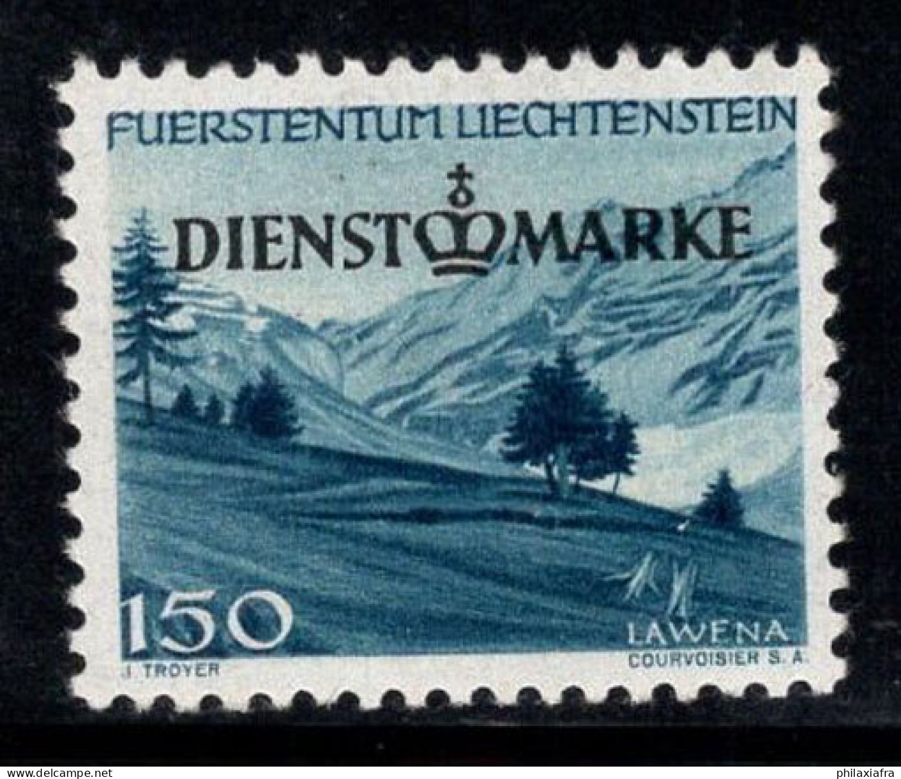 Liechtenstein 1947 Mi. 34 Neuf ** 100% 150 Rp Service - Oficial