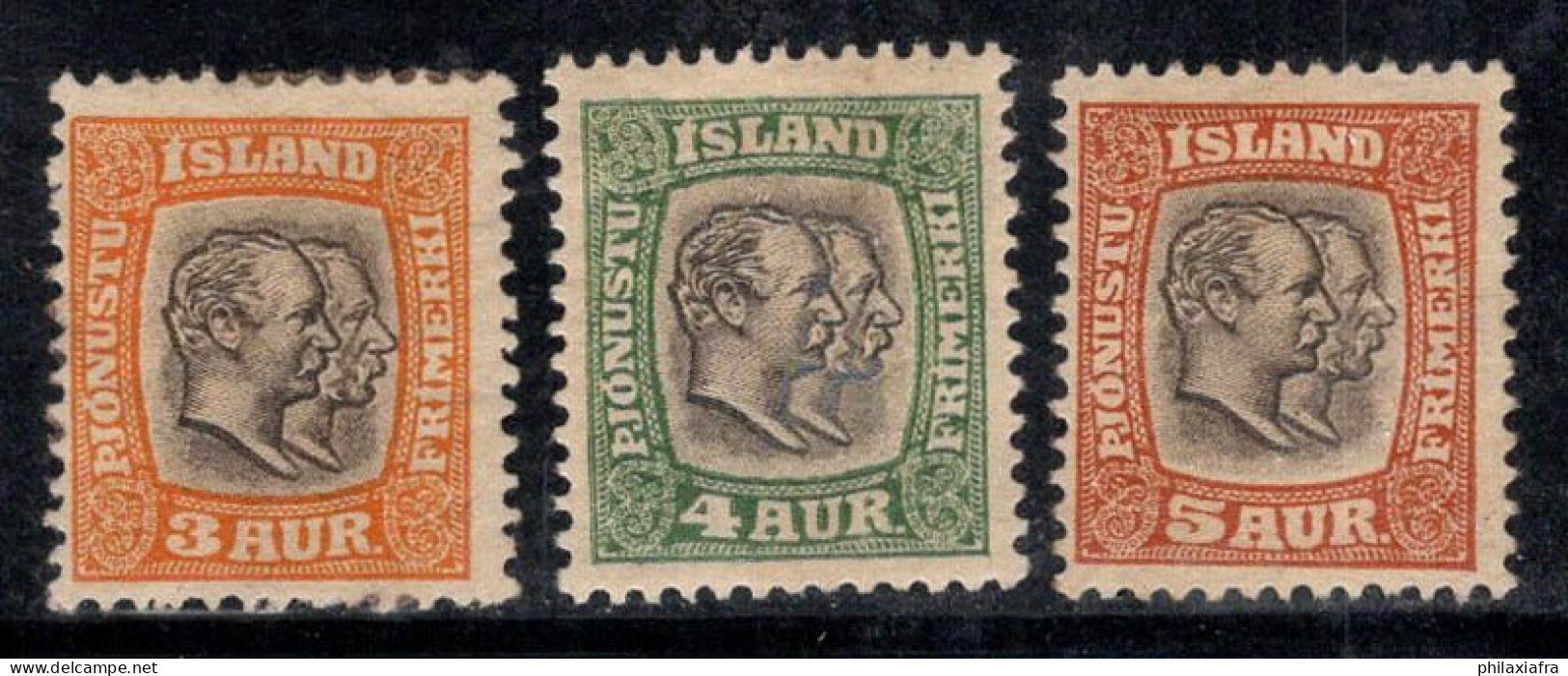 Islande 1907 Mi. 24-26 Neuf * MH 80% Roi Christian IX, Frédéric VIII - Officials
