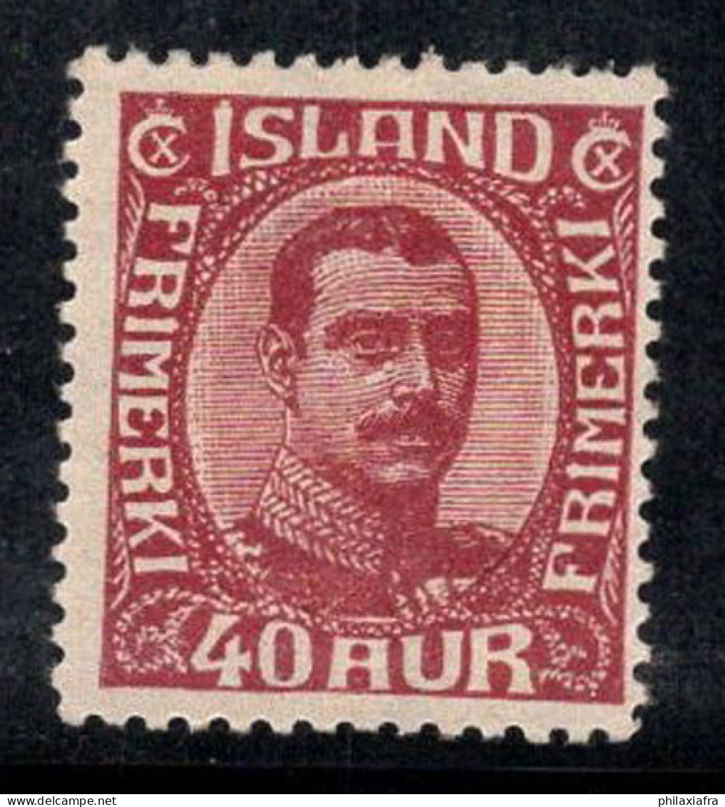 Islande 1920 Mi. 94 Neuf * MH 100% 40 A, Roi Christian X - Unused Stamps