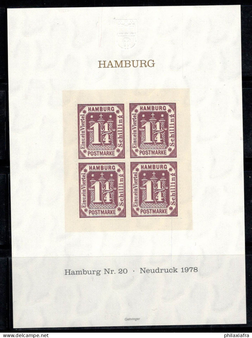 Hambourg 1978 Mi. 20 Bloc Feuillet 100% Neuf ** Réimpression, NORDPOSTA'78 - Hamburg