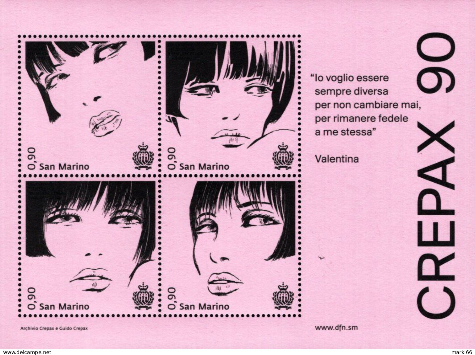 San Marino - 2023 - 90th Anniversary Of The Birth Of Guido Crepax, Comic-strip Artist - Mint Stamp Sheetlet - Unused Stamps