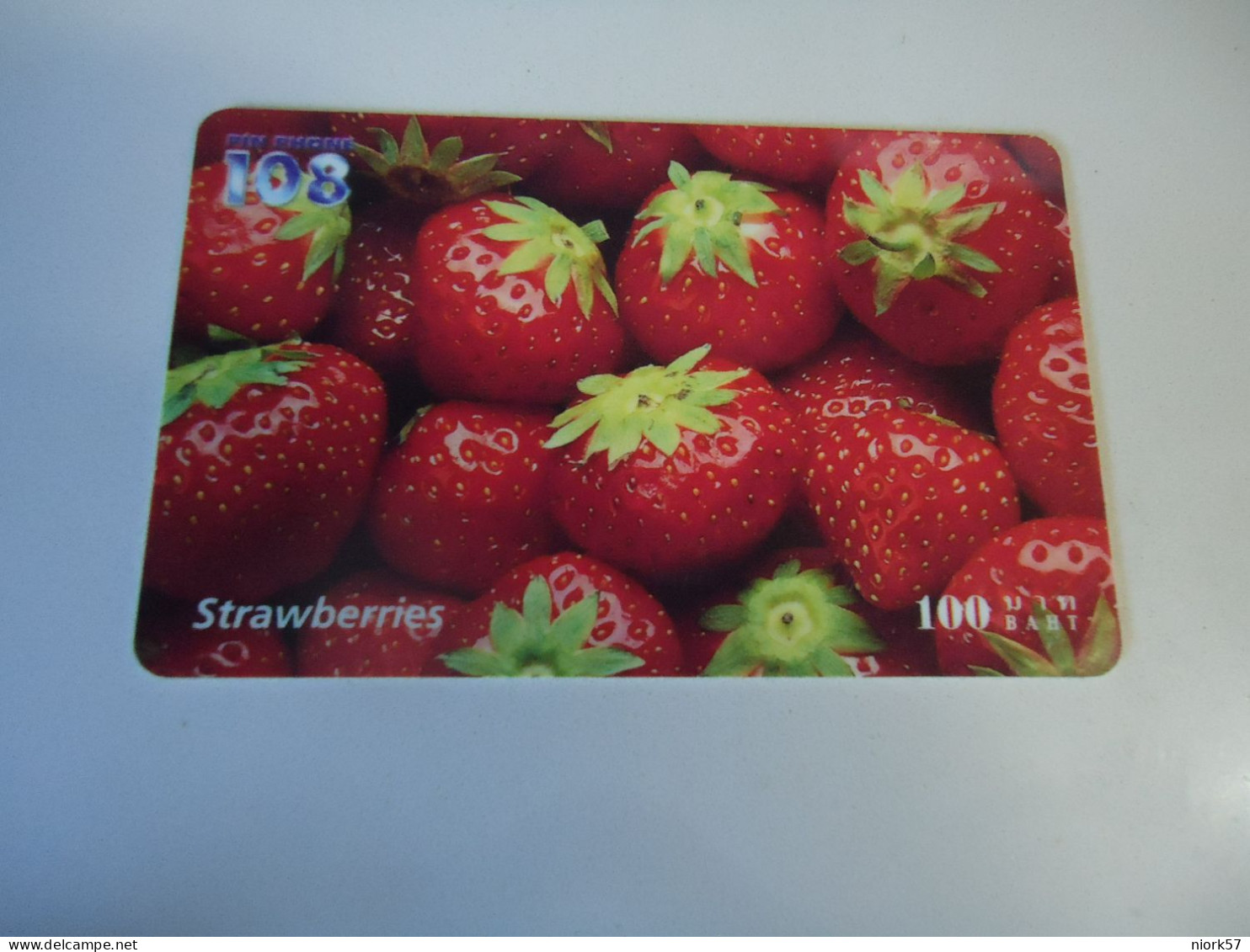 THAILAND USED  CARDS PIN 108  FRUITS STRAWBERRIES - Levensmiddelen