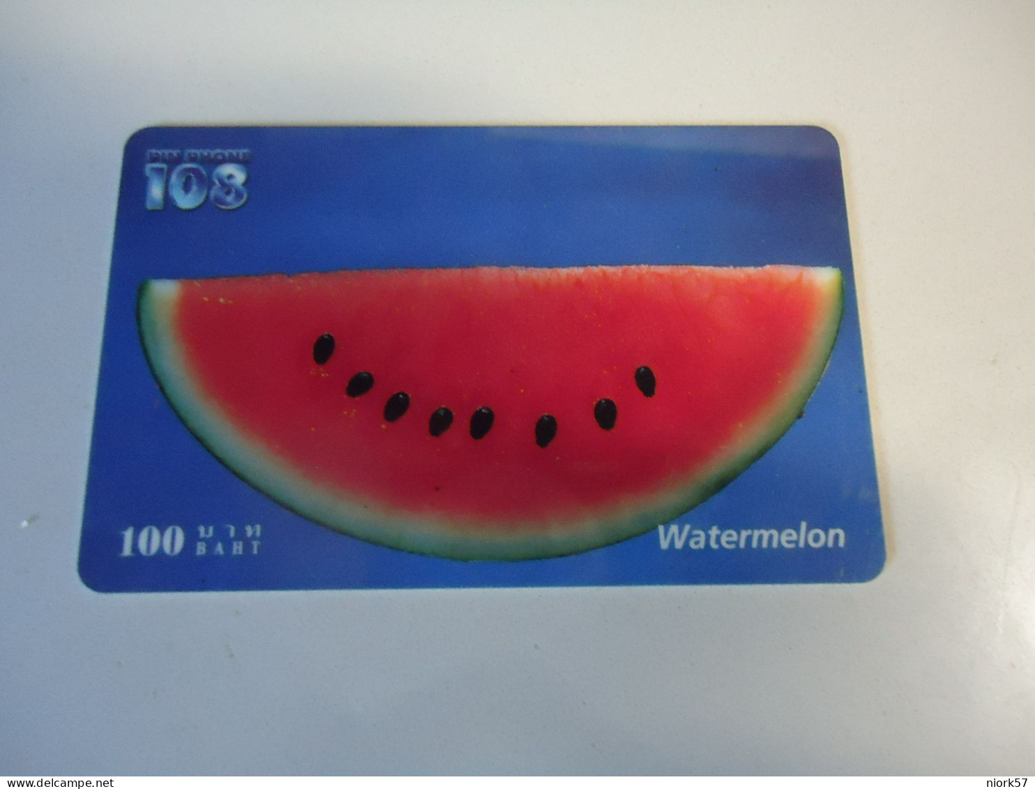 THAILAND USED  CARDS PIN 108  FRUITS WATERMELON - Levensmiddelen