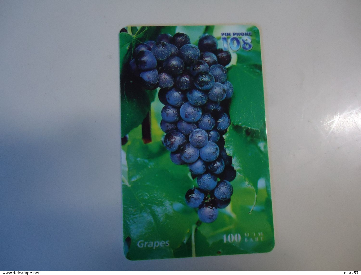 THAILAND USED  CARDS PIN 108  FRUITS GRAPES - Levensmiddelen