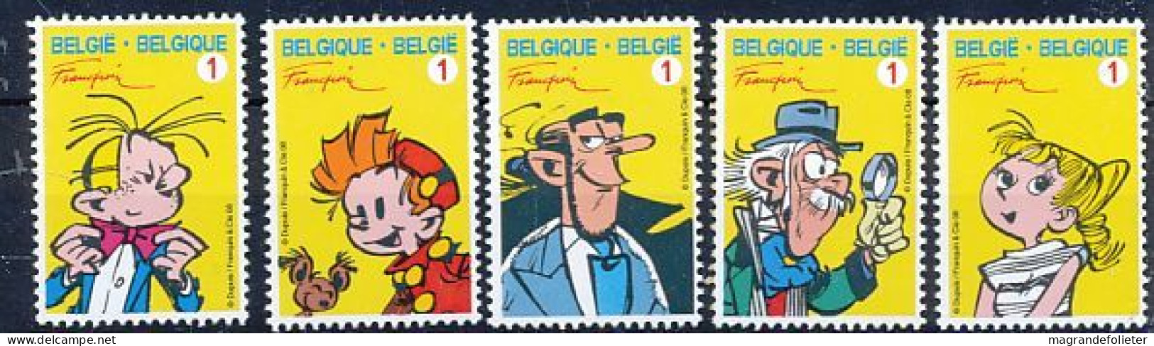 TIMBRE  ZEGEL STAMP  BELGIQUE SPIROU 3375-3379  XX - 2013-... König Philippe