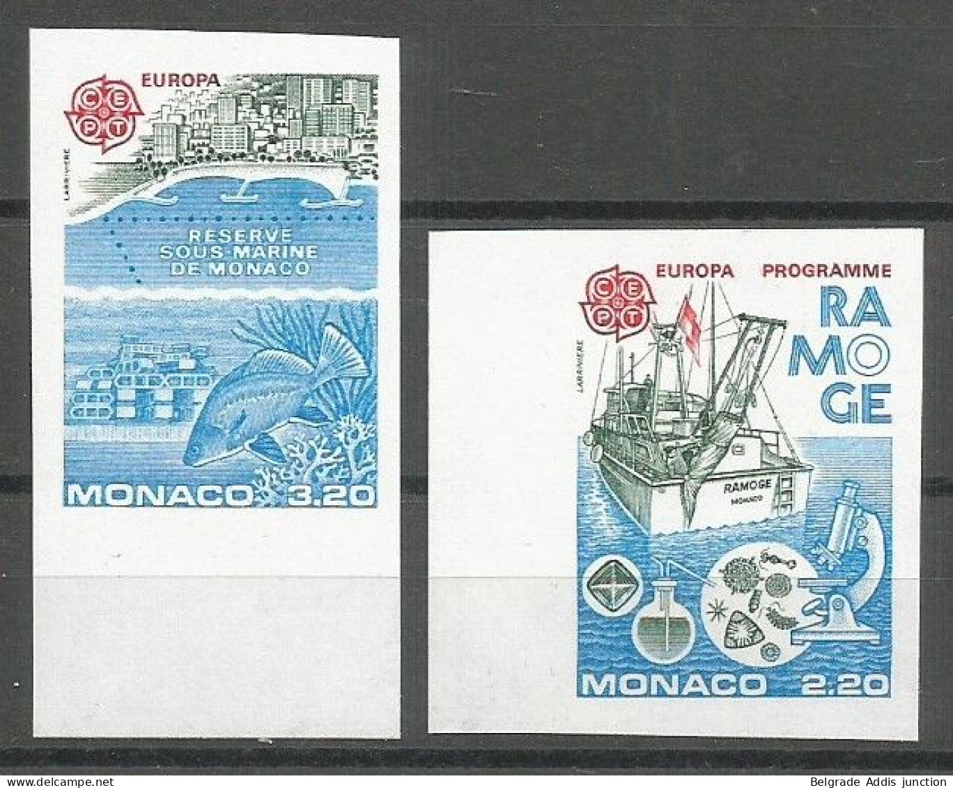 Monaco Yvert 1520/21 Série Complète Non-Dentelée NSC / MNH / ** Europa 1986 - Variétés