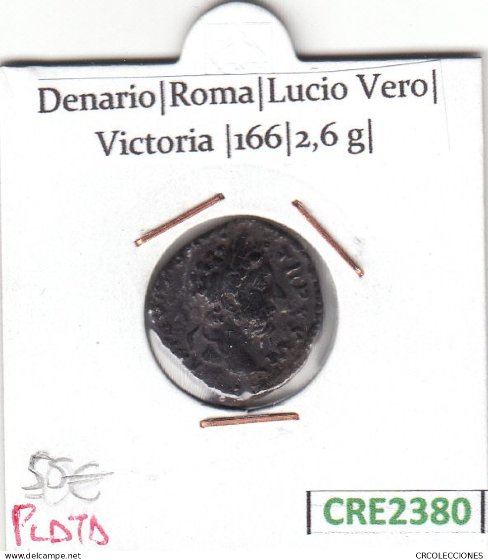 CRE2380 MONEDA ROMANA DENARIO ROMA LUCIO VERO VICTORIA 166 - Otros & Sin Clasificación