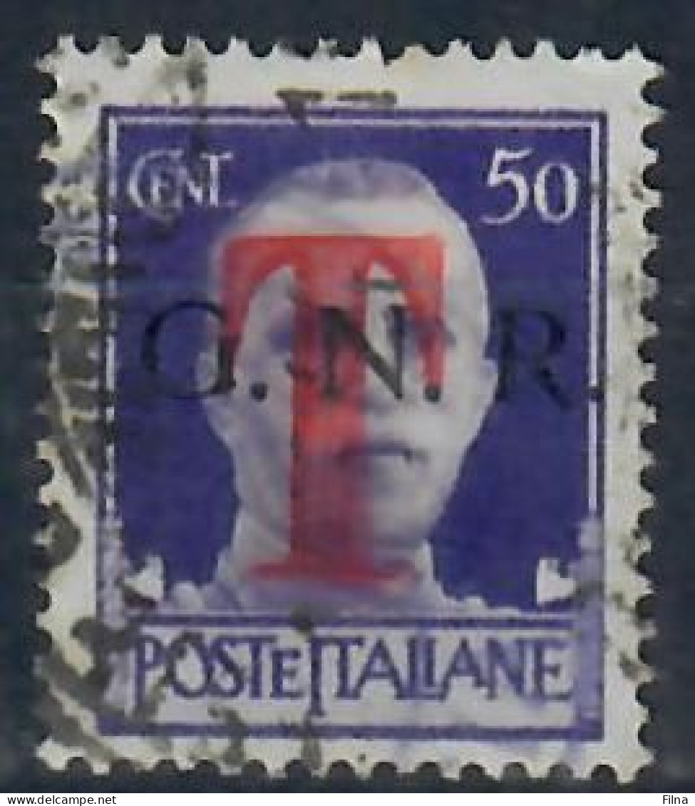 REPUBBLICA SOCIALE ITALIANA  GNR TIRATURA DI BRESCIA CENT. 50 VIOLETTO  SEGNATASSE DI EMERGENZA USATO - Postage Due