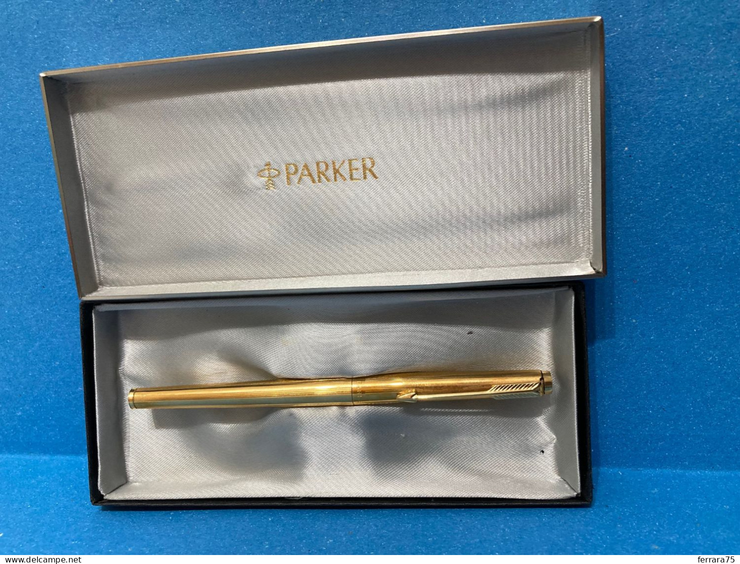 PENNA A SFERA PARKER MADE IN USA VINTAGE GOLD PLATED.? CON SCATOLA. - Stylos