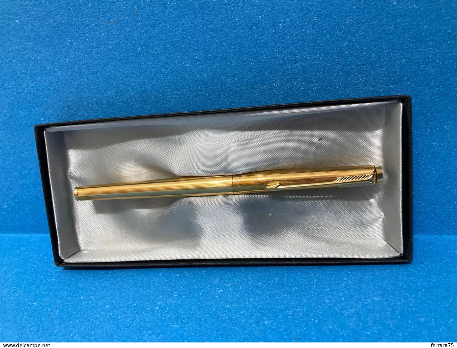 PENNA A SFERA PARKER MADE IN USA VINTAGE GOLD PLATED.? CON SCATOLA. - Stylos
