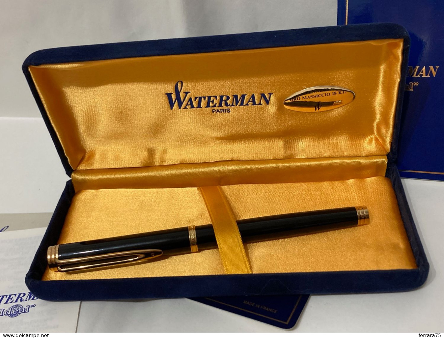 PENNA STILOGRAFICA WATERMAN IDEAL PARIS PENNINO ORO 18K 750 GOLD CON SCATOLA.