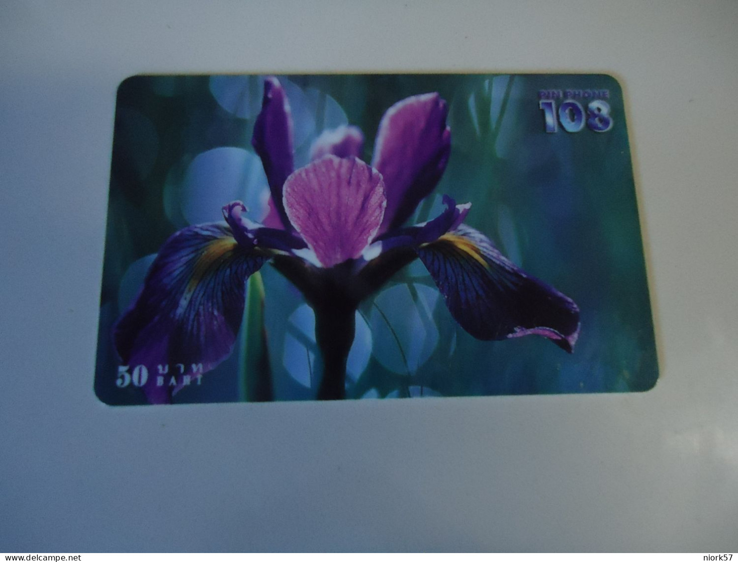 THAILAND USED   CARDS PIN 108  FLOWERS ORCHIDS - Flores