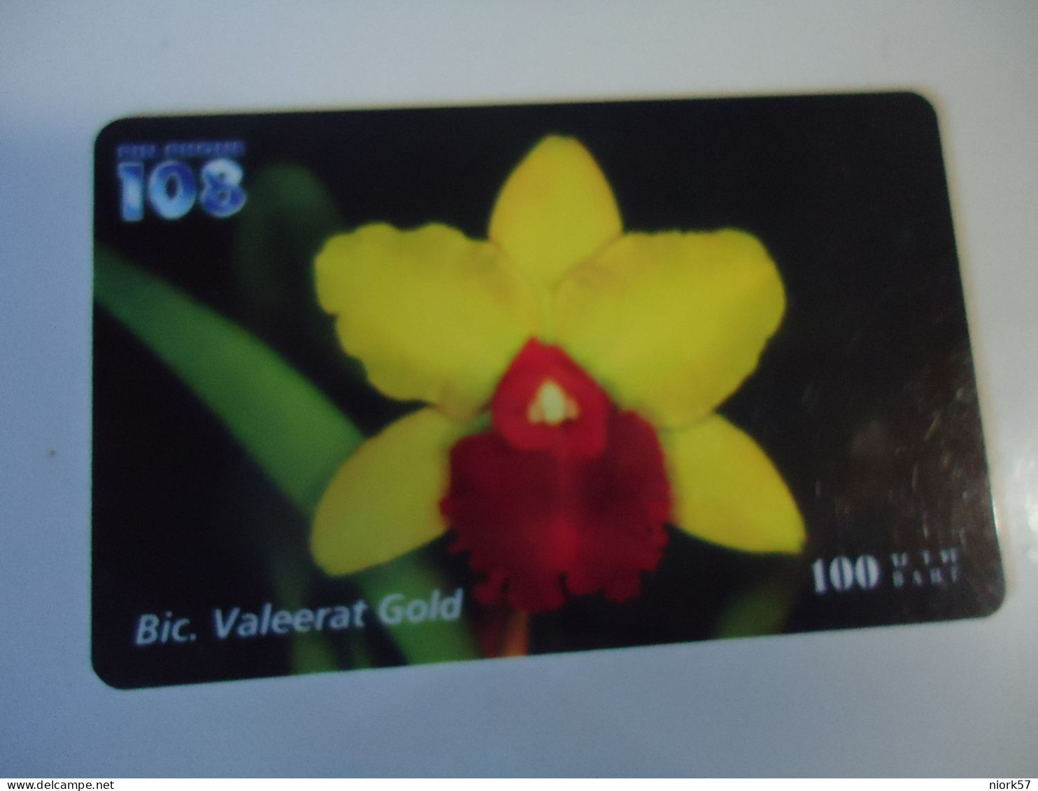 THAILAND USED   CARDS PIN 108  FLOWERS ORCHIDS - Fleurs