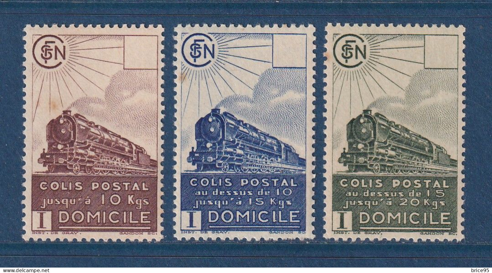 France - Colis Postaux - YT N° 174 à 176 ** - Neuf Sans Charnière Avec Légère Rouille - 1941 - Mint/Hinged