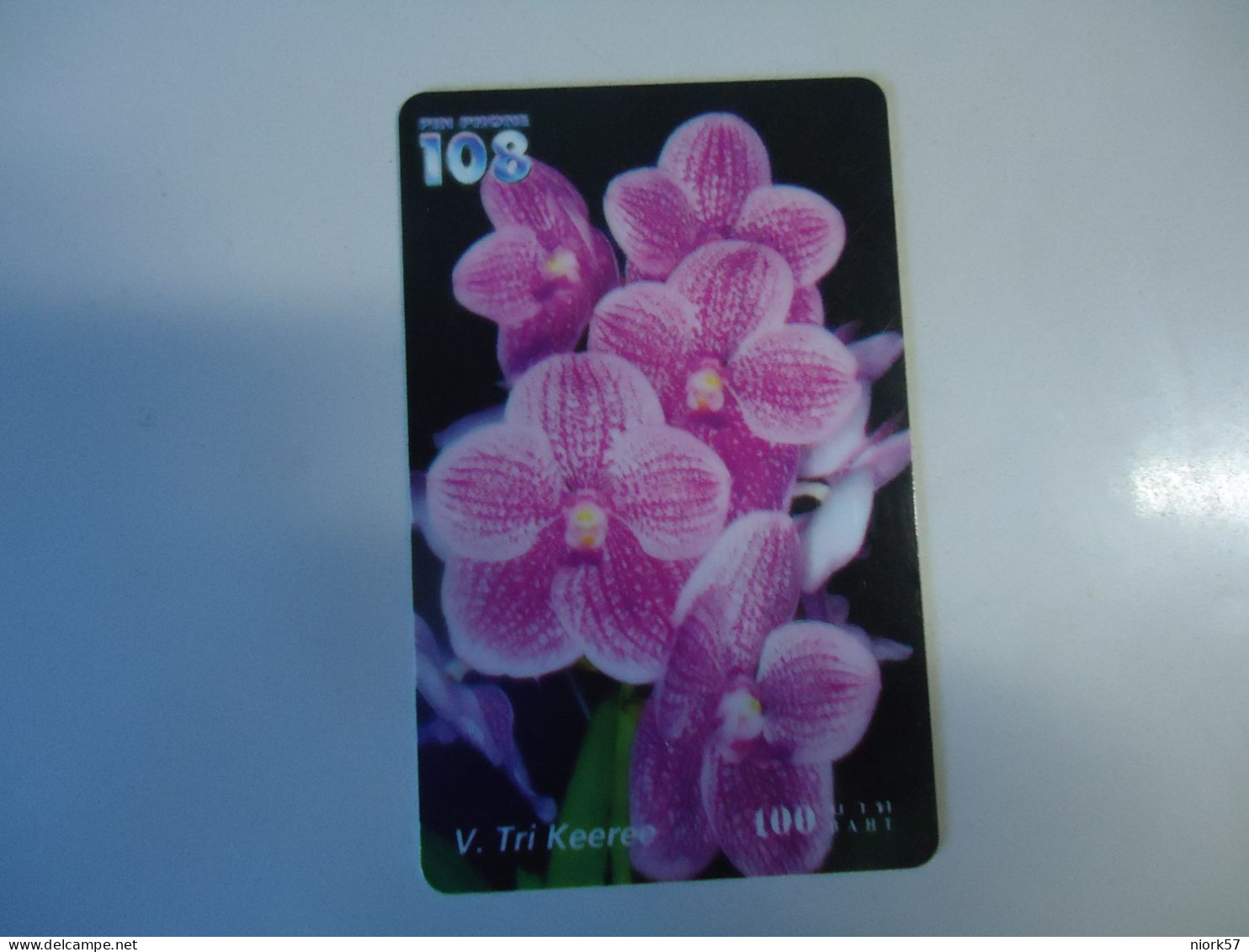 THAILAND USED   CARDS PIN 108  FLOWERS ORCHIDS - Blumen