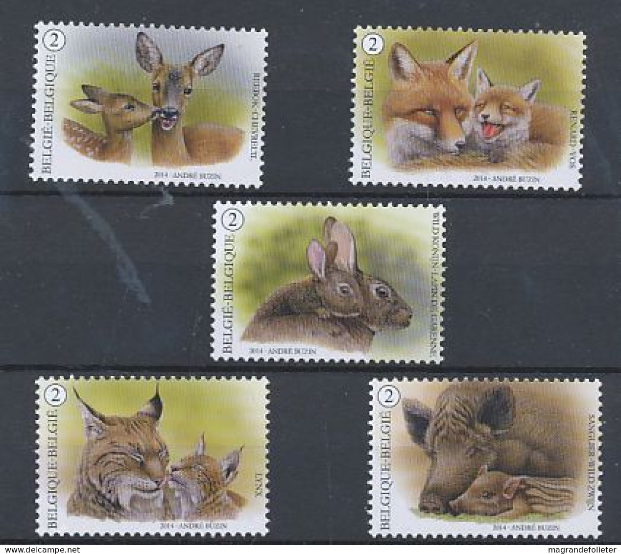 TIMBRE  ZEGEL STAMP  BELGIQUE ANIMAUX FORÊT BUZIN 4398-4403  XX - 2013-... Rey Felipe