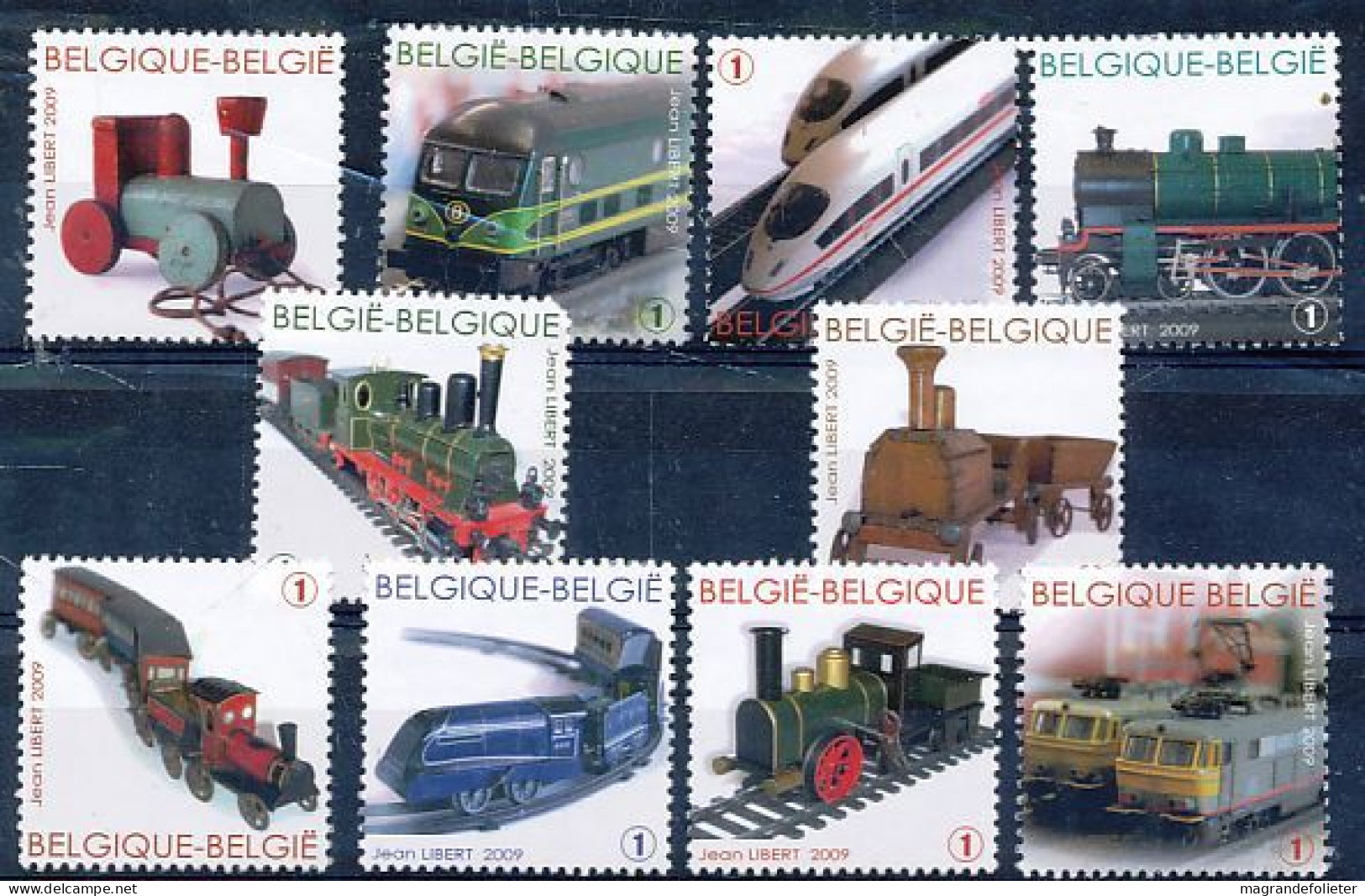 TIMBRE  ZEGEL STAMP  BELGIQUE LES TRAINS 3958-3967  XX - 2013-... Roi Philippe