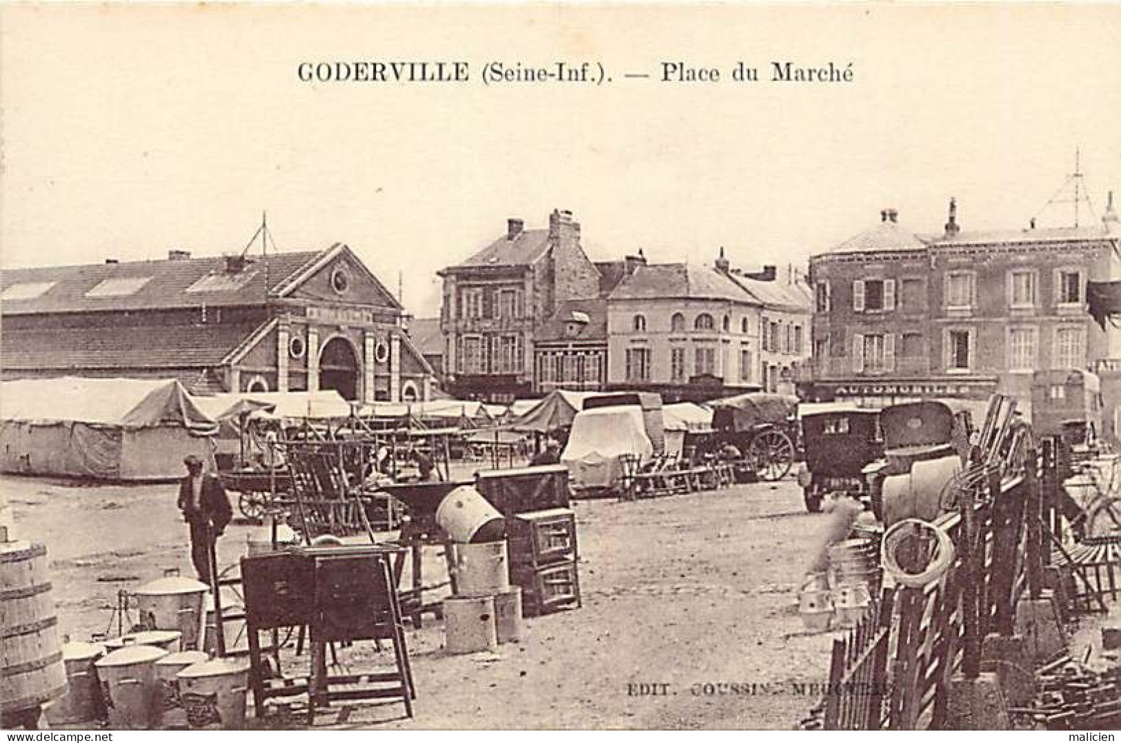 - Seine Maritime -ref-C610- Goderville - Place Du Marché - Marchés - Halle - Halles - - Goderville